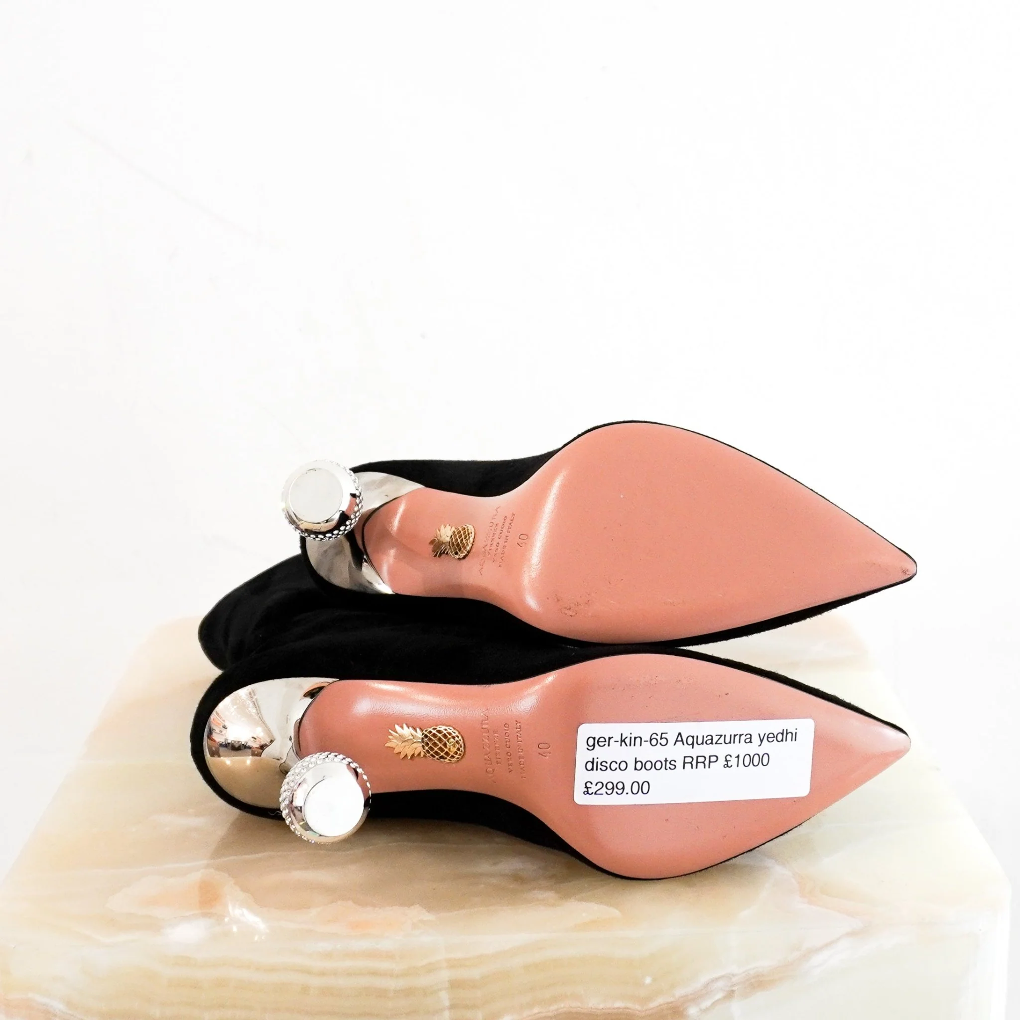 NEW Aquazzura Black Suede Ankle Boots RRP £1000 | Authentic Preloved - Image 4