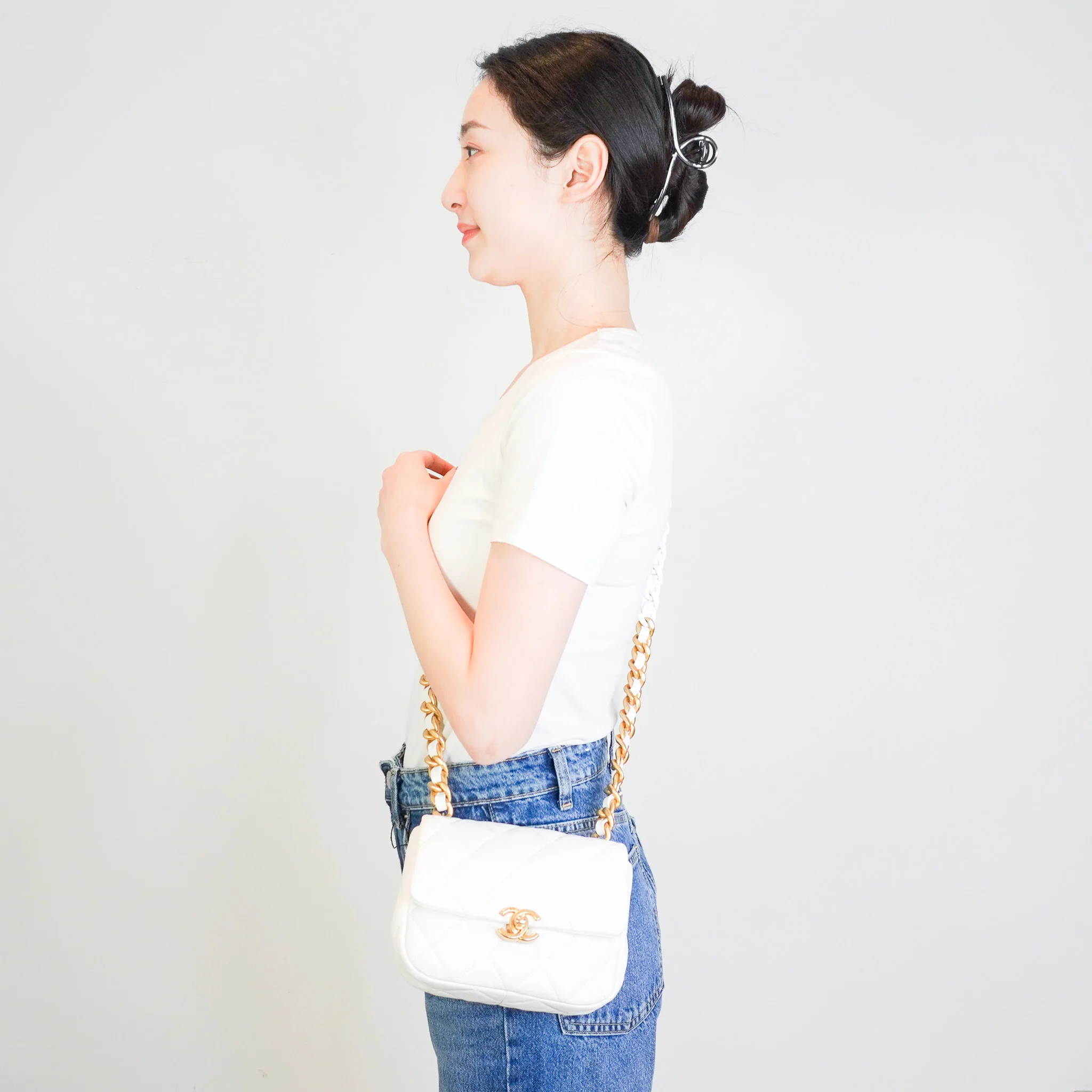 Chanel Mini White Lambskin Flap Bag RRP £4690 | Authentic Preloved - Image 11