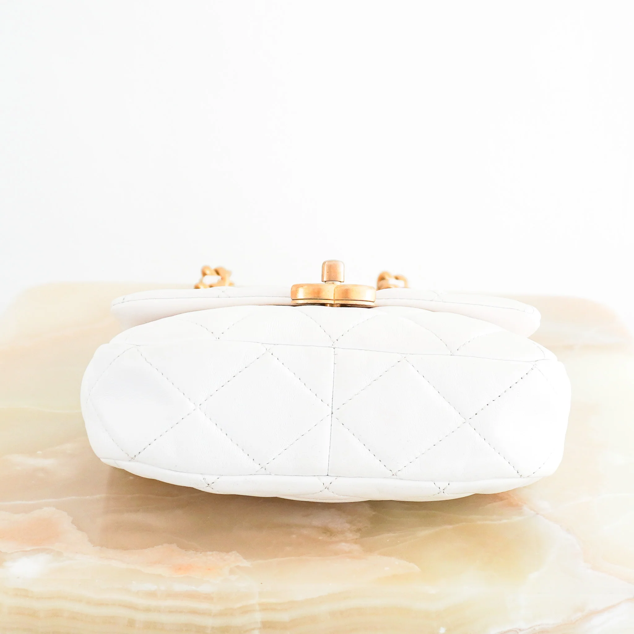 Chanel Mini White Lambskin Flap Bag RRP £4690 | Authentic Preloved - Image 3