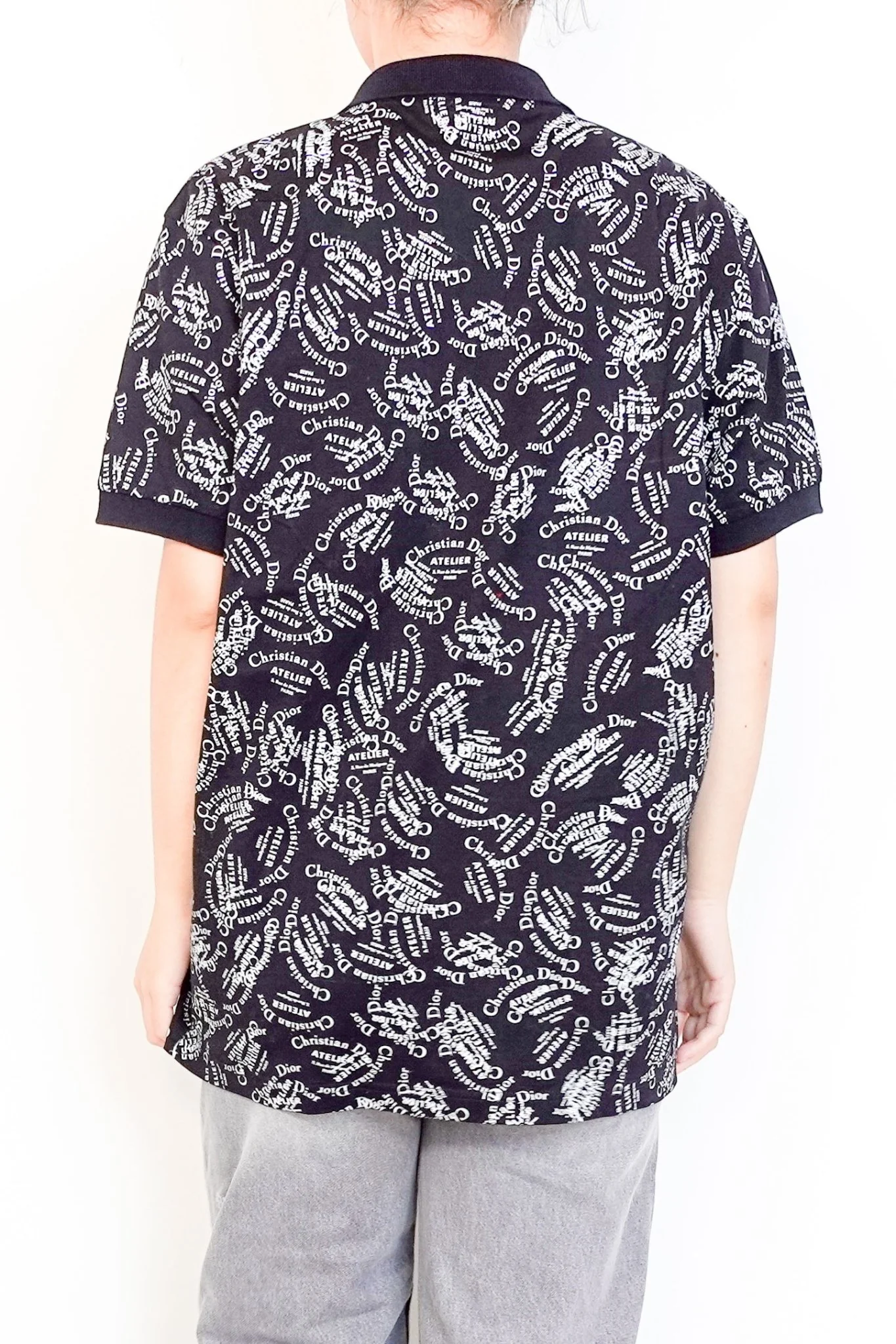 Christian Dior Black Logo Printed Polo Shirt RRP £1000 | Authentic Preloved- Final Sale no returns - Image 3