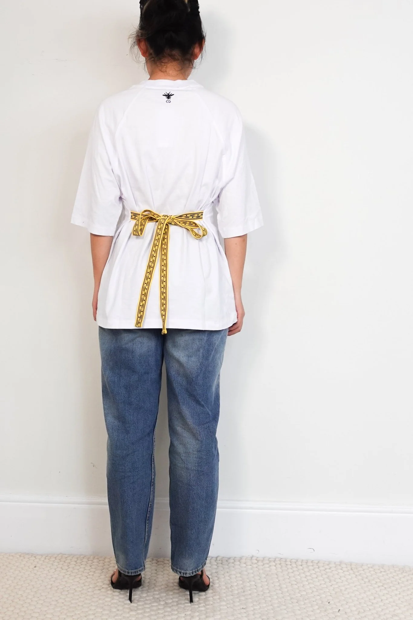 Christian Dior Thebe Magugu X CTAOP White T-Shirt with Yellow Tie RRP £690 | Authentic Preloved-OUTLET NO RETURNS - Image 3