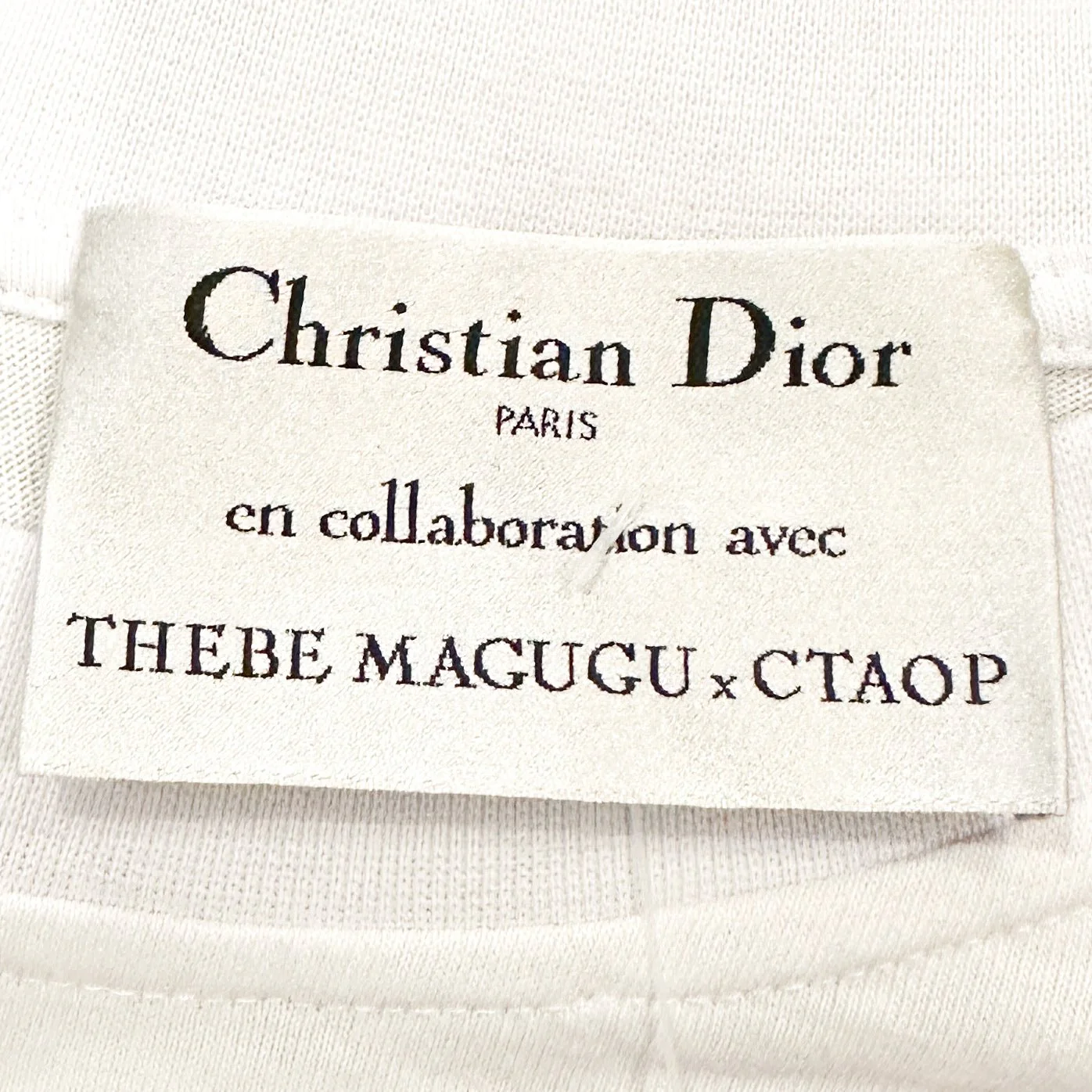 Christian Dior Thebe Magugu X CTAOP White T-Shirt with Yellow Tie RRP £690 | Authentic Preloved-OUTLET NO RETURNS - Image 5