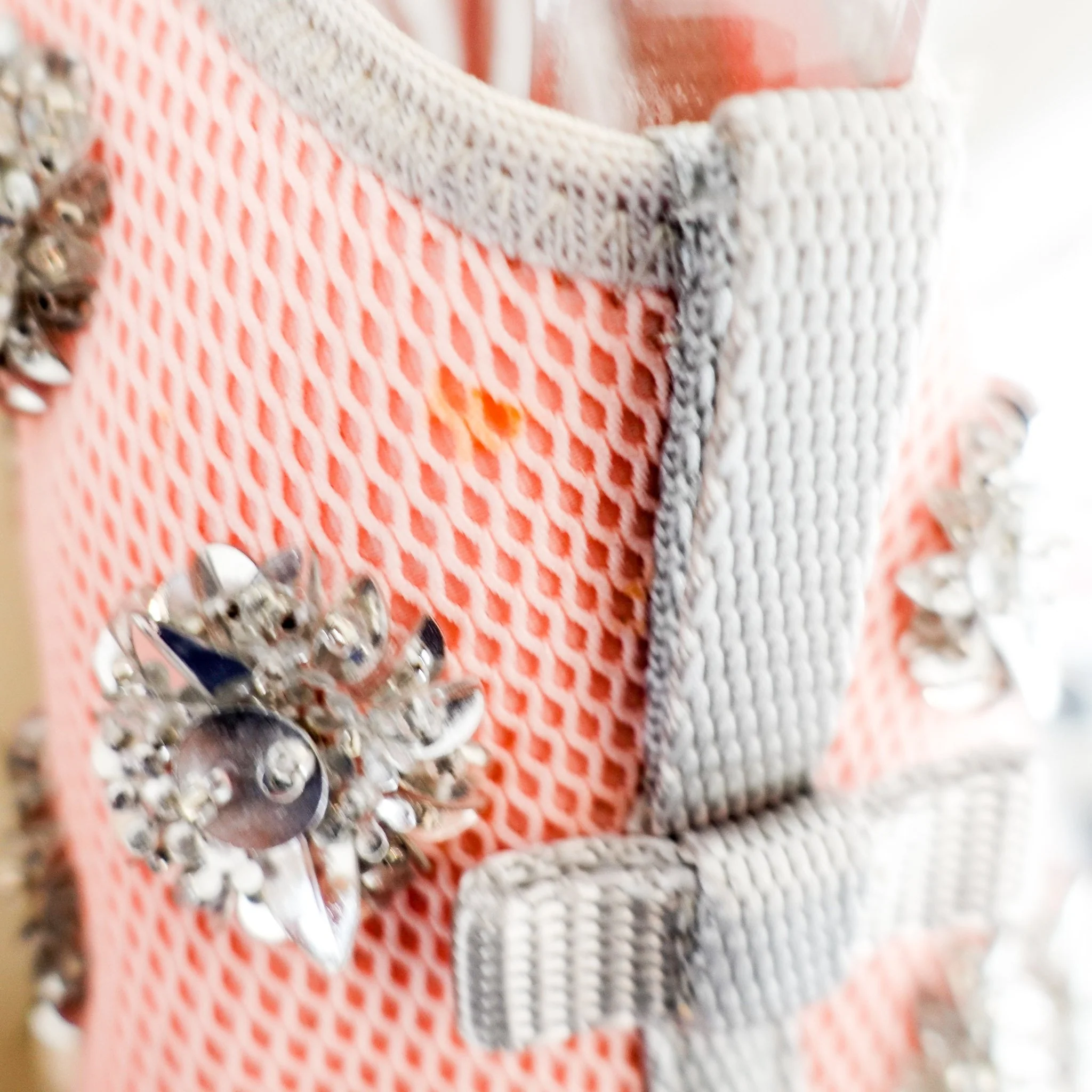 Dior Pink Embellished Swarovski Trainers with Grey Bows RRP £700 | Authentic Preloved - Image 9