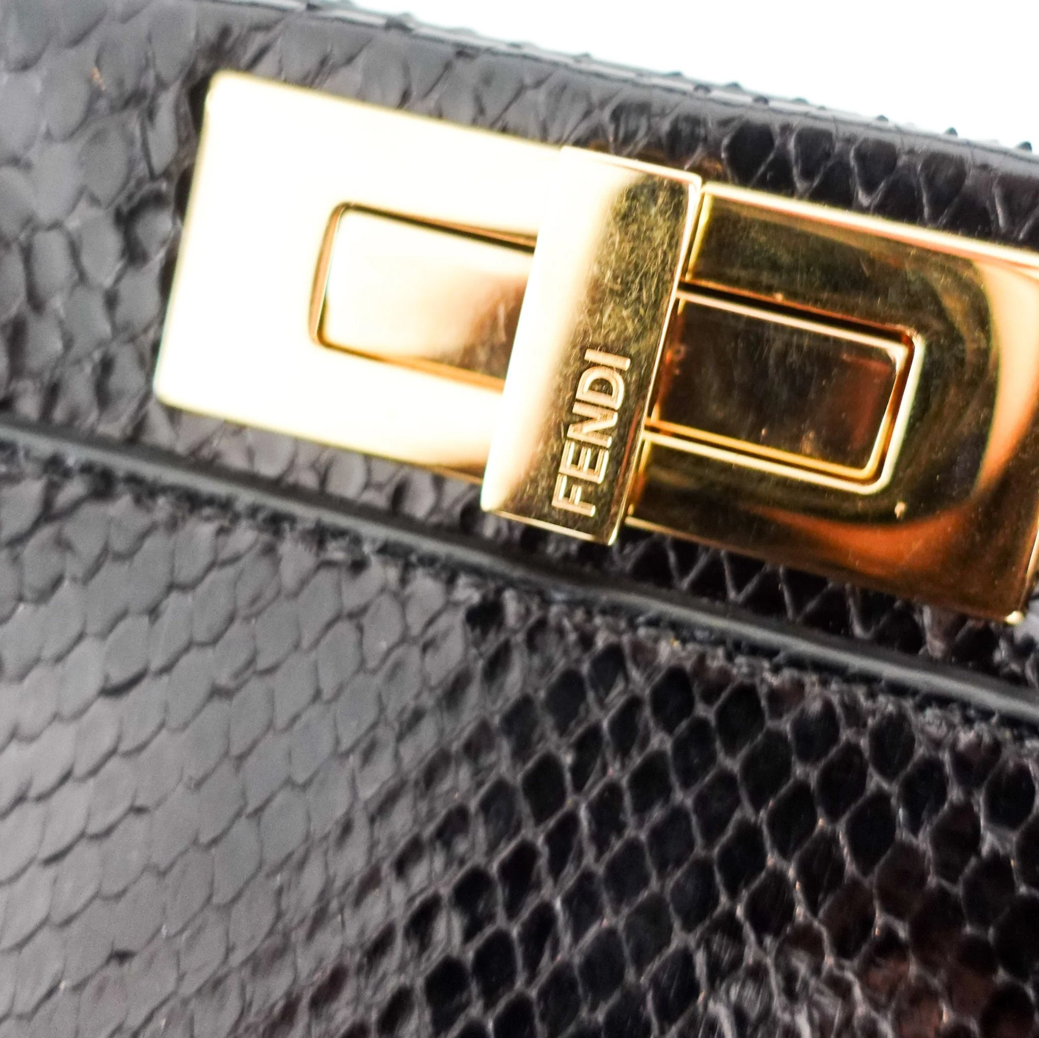 Fendi Black Python Medium Peekaboo bag RRP £5000 | Authentic Preloved - Image 7