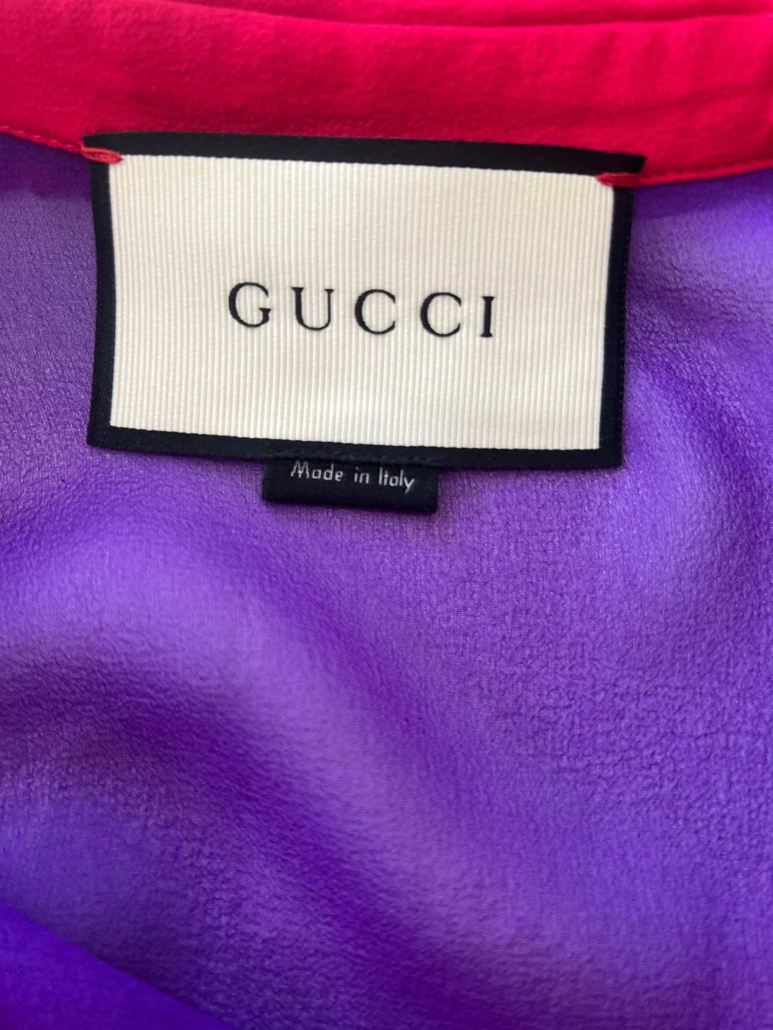 Gucci Purple and Red Blouse RRP £600 | Authentic Preloved - Image 4