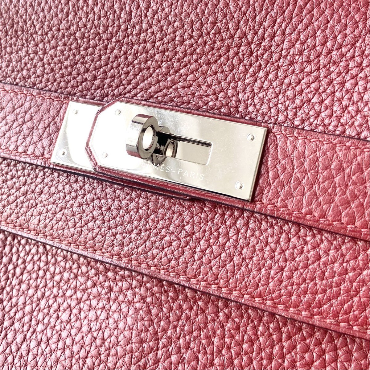 Hermès Kelly 40cm – Rouge Clémence Leather with Palladium Hardware | Authentic Preloved - Image 16