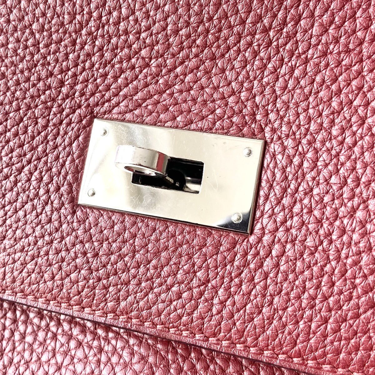 Hermès Kelly 40cm – Rouge Clémence Leather with Palladium Hardware | Authentic Preloved - Image 17