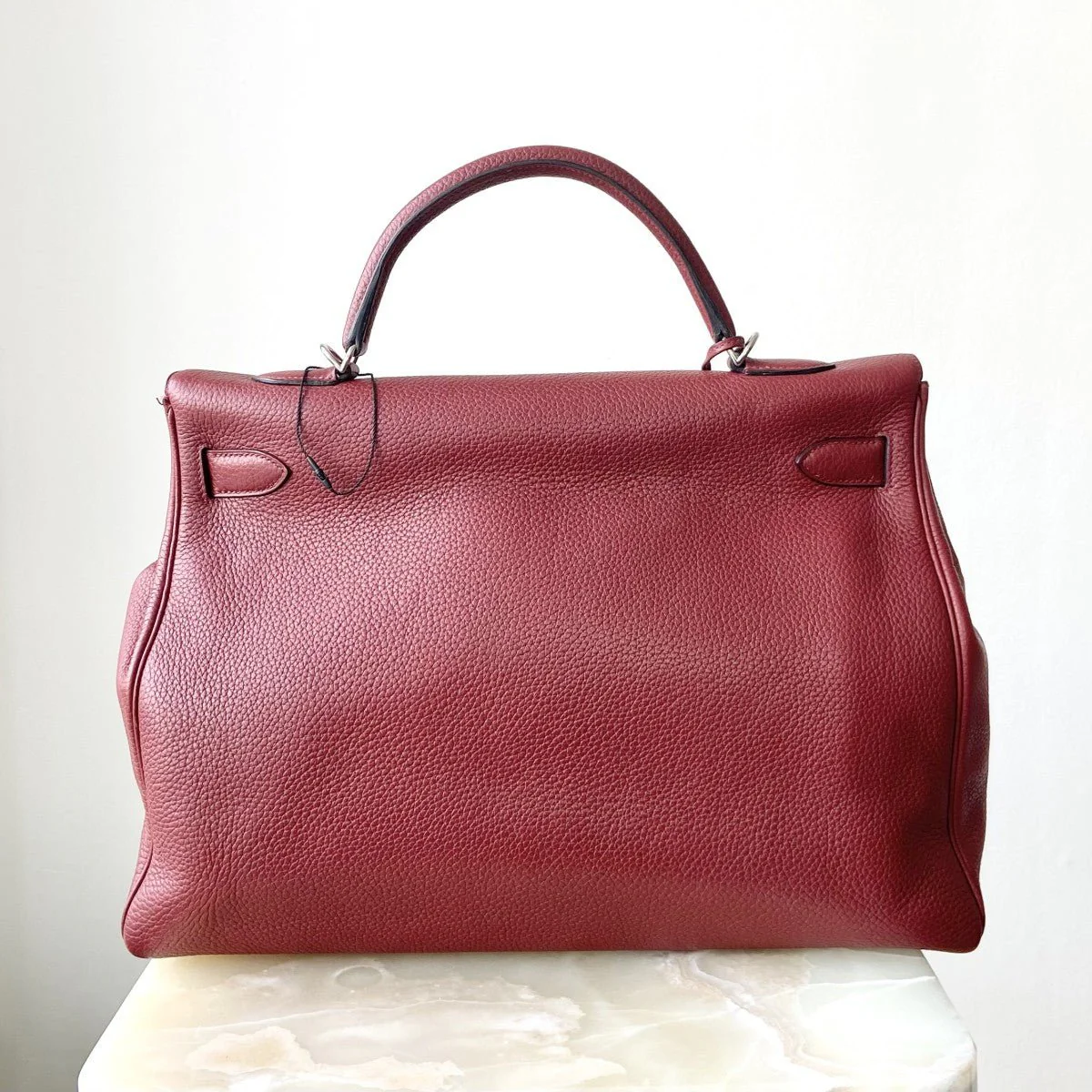 Hermès Kelly 40cm – Rouge Clémence Leather with Palladium Hardware | Authentic Preloved - Image 7