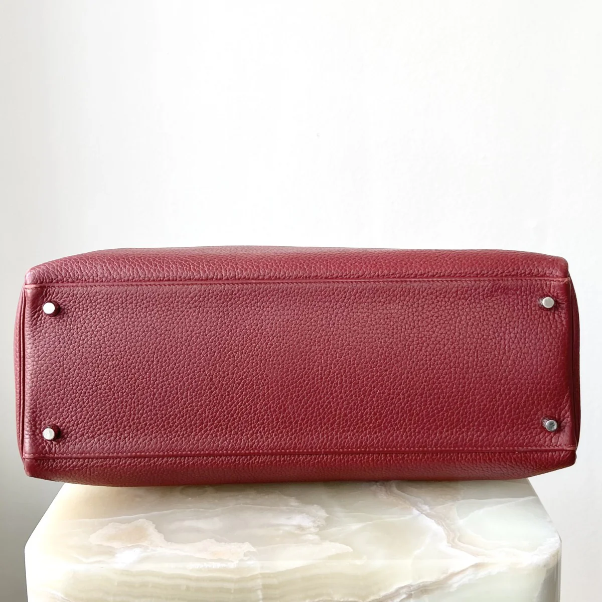 Hermès Kelly 40cm – Rouge Clémence Leather with Palladium Hardware | Authentic Preloved - Image 9