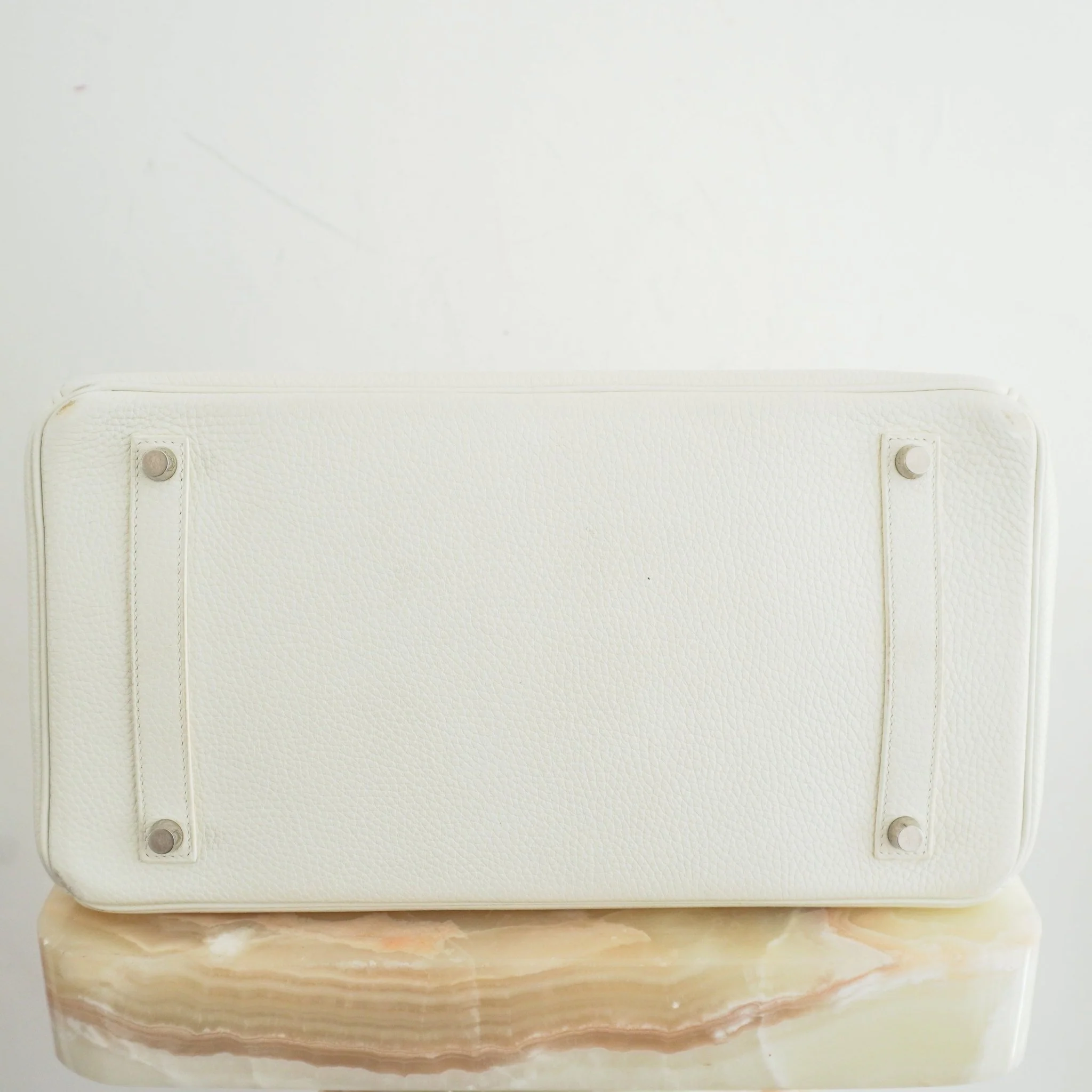 Hermès White Birkin 35 Togo Leather Palladium Hardware | Authentic Preloved - Image 11