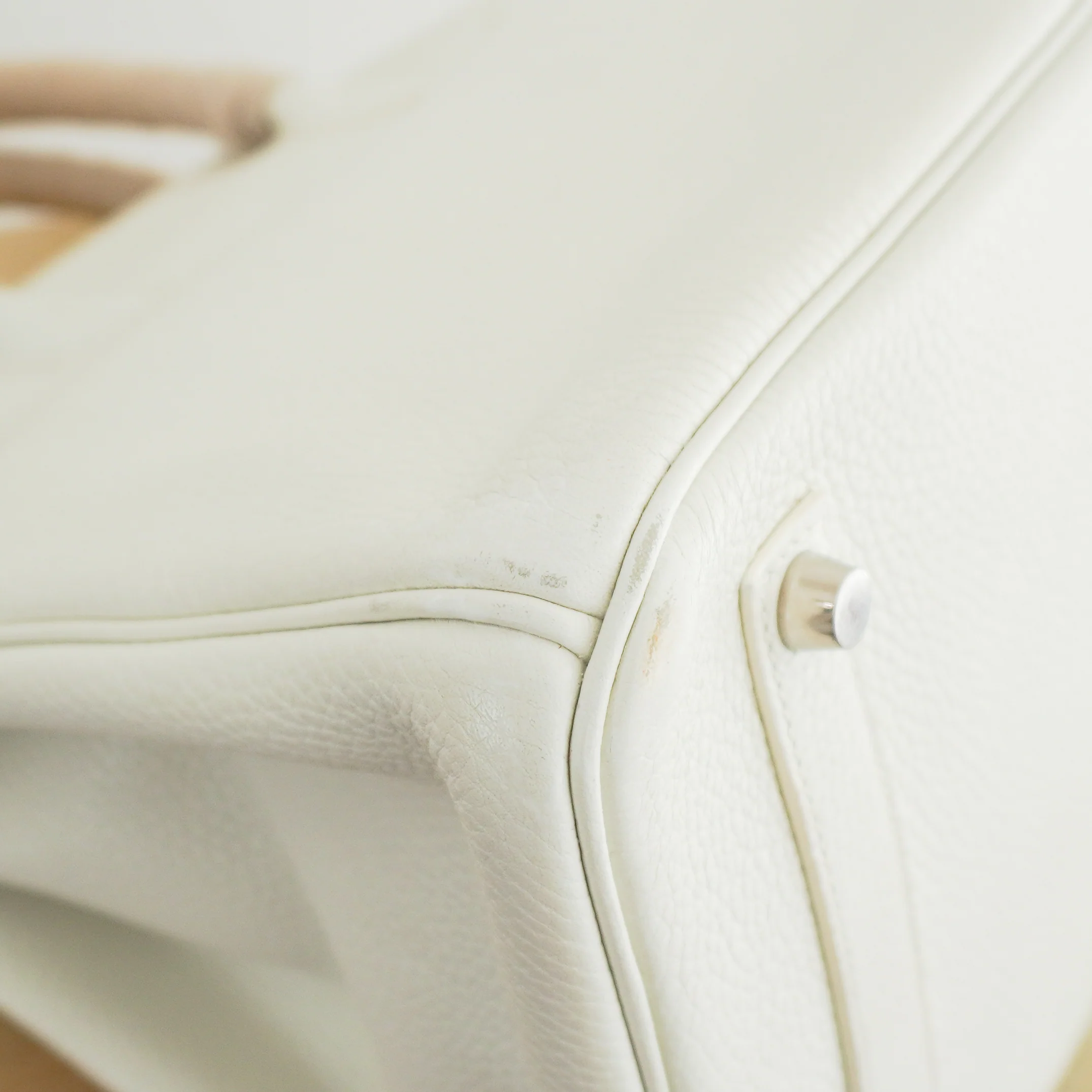 Hermès White Birkin 35 Togo Leather Palladium Hardware | Authentic Preloved - Image 14