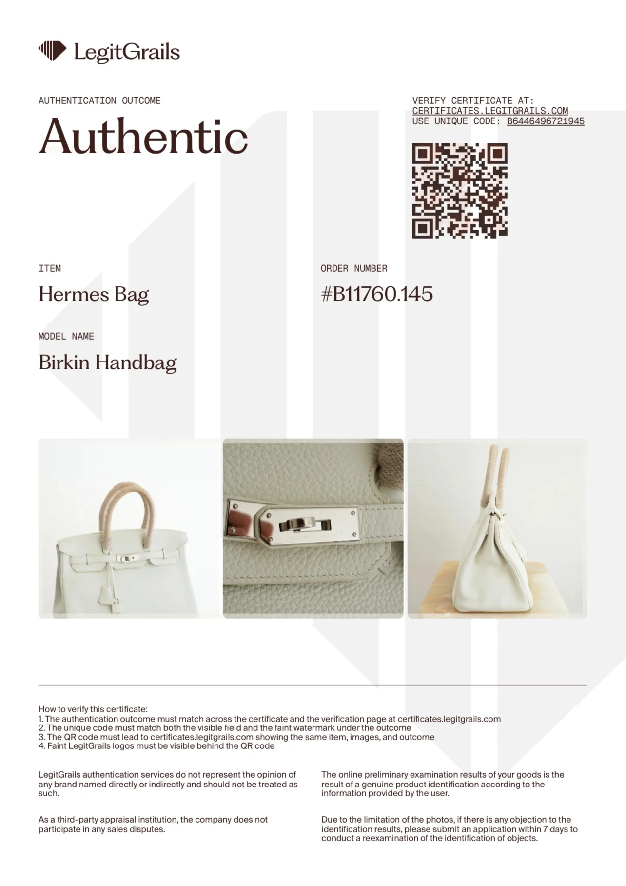 Hermès White Birkin 35 Togo Leather Palladium Hardware | Authentic Preloved - Image 22