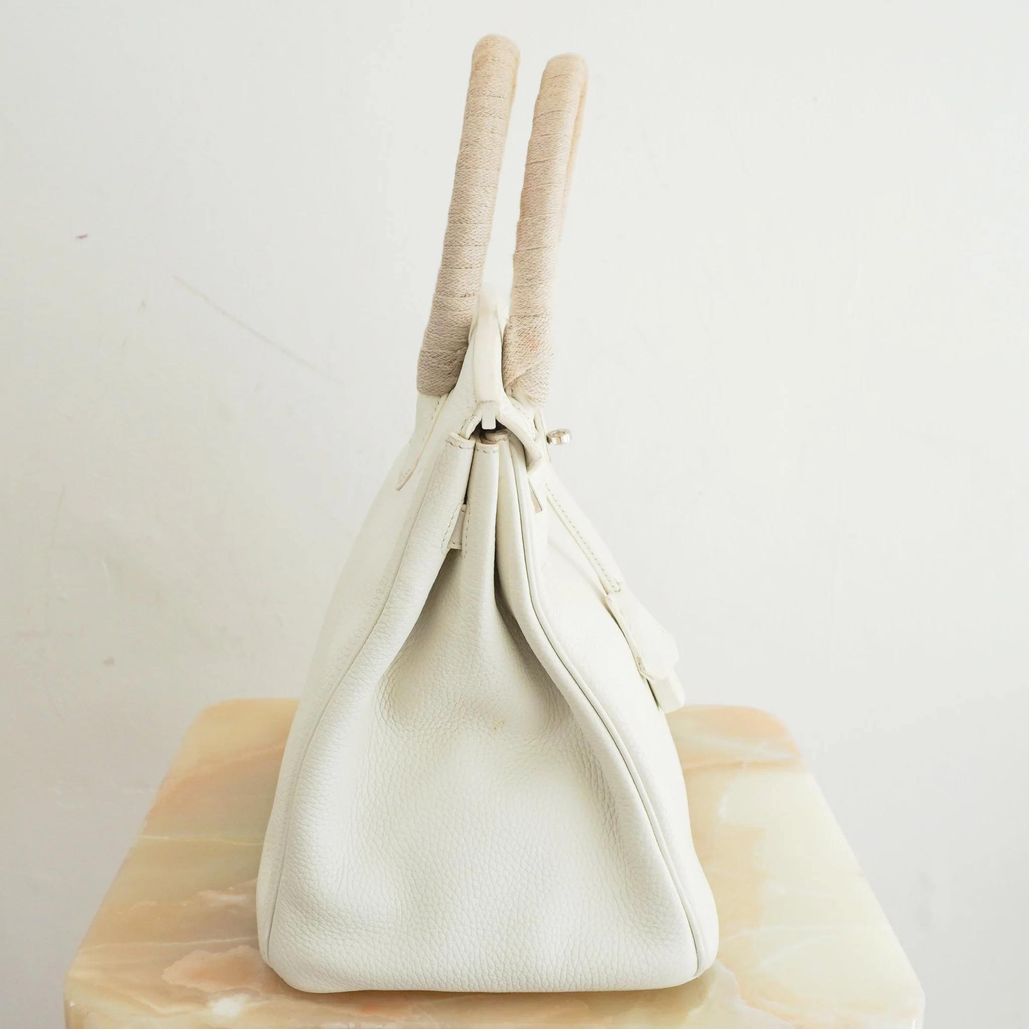 Hermès White Birkin 35 Togo Leather Palladium Hardware | Authentic Preloved - Image 3