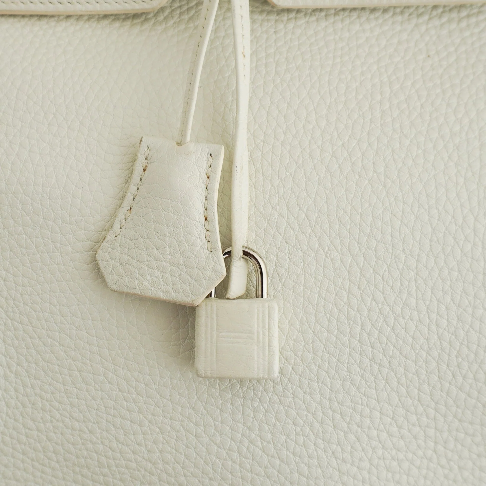 Hermès White Birkin 35 Togo Leather Palladium Hardware | Authentic Preloved - Image 6